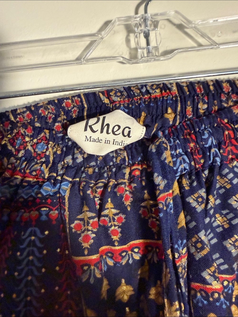Navy Multi-Pattern Button Front Blouse - Picture 11 of 13